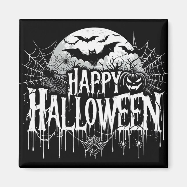 Vintage happy Halloween art Magnet (Front)
