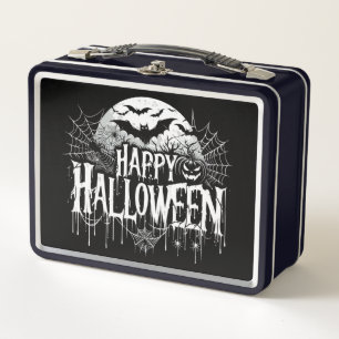 Vintage happy Halloween art Metal Lunch Box