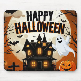 Vintage happy Halloween art Mouse Pad