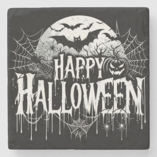 Vintage happy Halloween art Stone Coaster