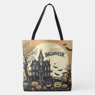 Vintage happy Halloween art Tote Bag