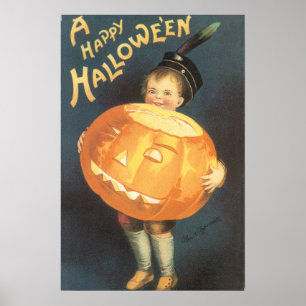 Vintage Happy Halloween by Ellen Clapsaddle Poster