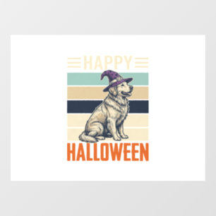 Vintage Happy Halloween Dog Witch Hat Shirt Design