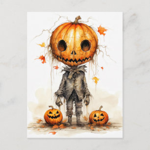 Vintage Happy Halloween Fiend Postcard
