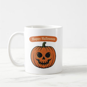 Vintage Happy Halloween Jack-o'-Lantern Pumpkin Coffee Mug
