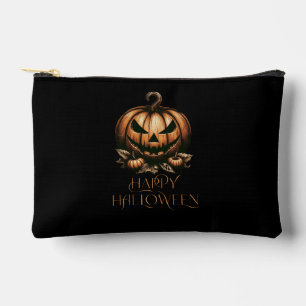 Vintage happy Halloween pumpkin Accessory Pouch