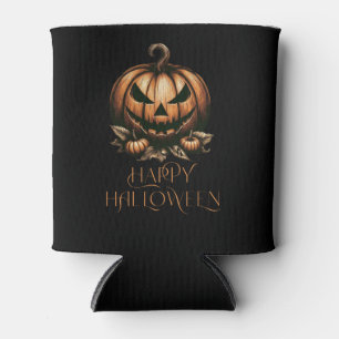 Vintage happy Halloween pumpkin Can Cooler