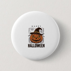 Vintage Happy Halloween Pumpkin Engraving Design_1 6 Cm Round Badge