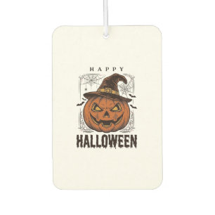 Vintage Happy Halloween Pumpkin Engraving Design_1 Car Air Freshener