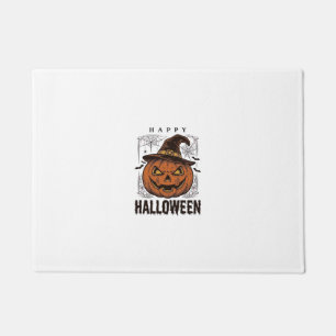 Vintage Happy Halloween Pumpkin Engraving Design_1 Doormat
