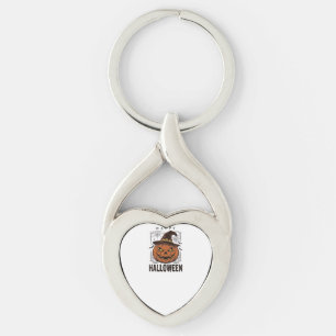 Vintage Happy Halloween Pumpkin Engraving Design_1 Key Ring