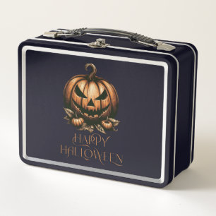 Vintage happy Halloween pumpkin Metal Lunch Box