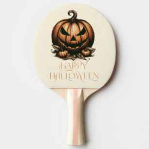 Vintage happy Halloween pumpkin Ping Pong Paddle