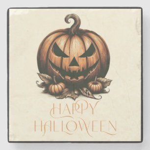 Vintage happy Halloween pumpkin Stone Coaster
