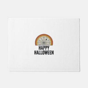 Vintage Happy Halloween Spider Web Vector Design_1 Doormat