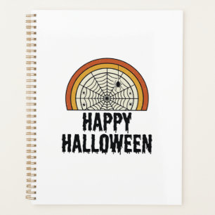 Vintage Happy Halloween Spider Web Vector Design_1 Planner