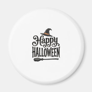 Vintage Happy Halloween Witch Hat Shirt Design_1 Magnet