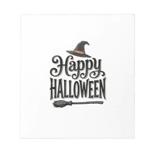 Vintage Happy Halloween Witch Hat Shirt Design_1 Notepad