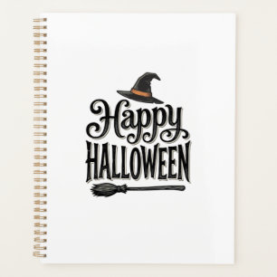 Vintage Happy Halloween Witch Hat Shirt Design_1 Planner