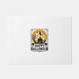 Vintage Happy Halloween Witch Moon Shirt Design_1 Doormat