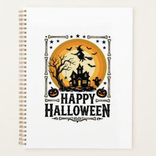 Vintage Happy Halloween Witch Moon Shirt Design_1 Planner