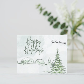 Vintage Happy Holidays Holiday Postcard