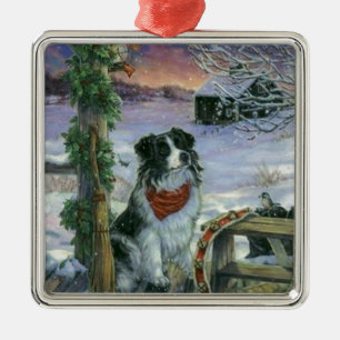 Vintage Happy Holidays Metal Ornament