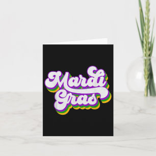 Vintage Happy Mardi Gras Beads Masquerade Costume Card