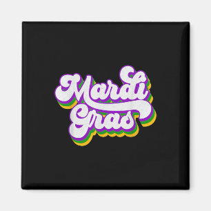 Vintage Happy Mardi Gras Beads Masquerade Costume Magnet