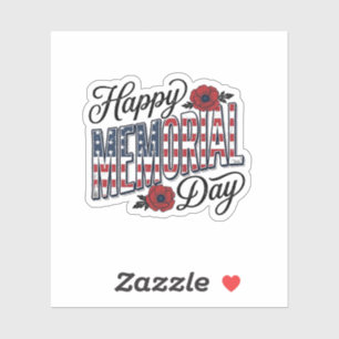 Vintage Happy Memorial Day Poppy Flag Shirt Design