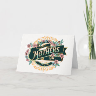 Vintage Happy Mother's Day Colourful Floral Flower Card
