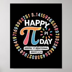 Vintage Happy Pi Day For Math Lover Teacher Studen Poster