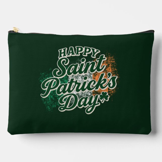 Vintage Happy Saint Patrick's day  Accessory Pouch (Front)