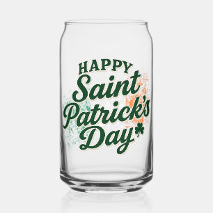 Vintage Happy Saint Patrick's day Can Glass