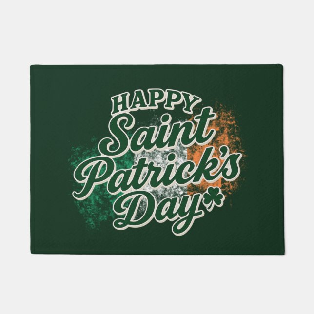 Vintage Happy Saint Patrick's day  Doormat (Front)