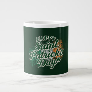 Vintage Happy Saint Patrick's day Large Coffee Mug