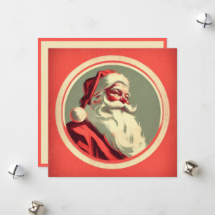 Vintage Happy Santa  Holiday Card