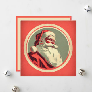Vintage Happy Santa  Holiday Card