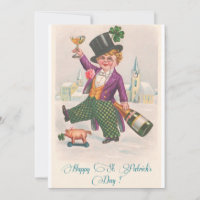 Vintage Happy St. Patrick's Day Champagne Boy
