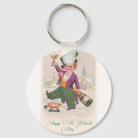 Vintage Happy St Patricks Day Shamrock Champagne