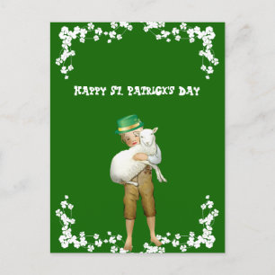 Vintage Happy St. Patricks Day Son, Grandson Lamb  Holiday Postcard