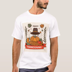 Vintage Happy Thanksgiving Harvest Pumpkin & Pie A T-Shirt