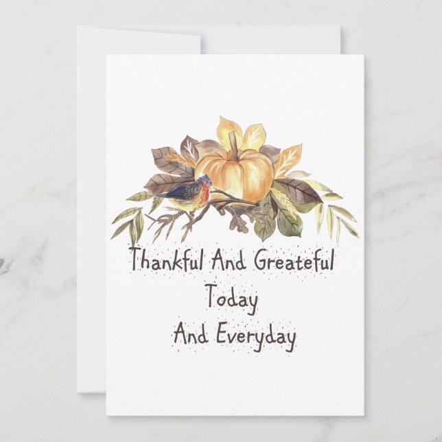 Vintage Happy Thanksgiving Holiday Thank you Card (Front)
