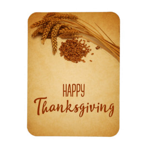 Vintage Happy Thanksgiving Wheat - Flexible Magnet