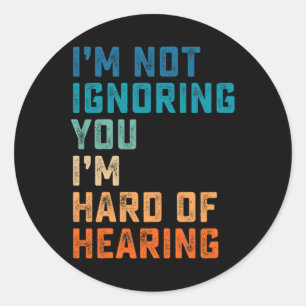 Vintage Hard Of Hearing ASL Sign Language Deaf Awa Classic Round Sticker