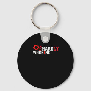 Vintage Hardly Working Funny Typography Essential Key Ring