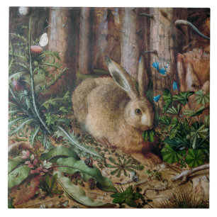 Vintage Hare in the Forest - Hans Hoffmann Ceramic Tile