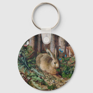 Vintage Hare in the Forest - Hans Hoffmann Key Ring