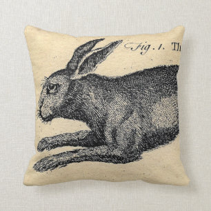 Vintage Hare Rabbit Pillow