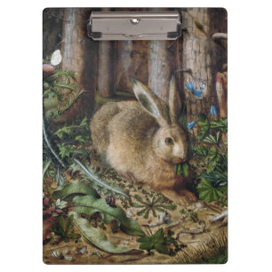 Vintage Hare Woodland Nature Dark Cottagecore Clipboard